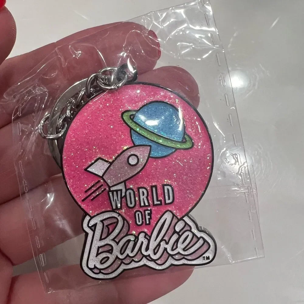 World of Barbie Glitter Keychain